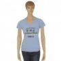 Camiseta "Adventure Equipment", mujer, azul claro