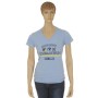 Camiseta "Adventure Equipment", mujer, azul claro