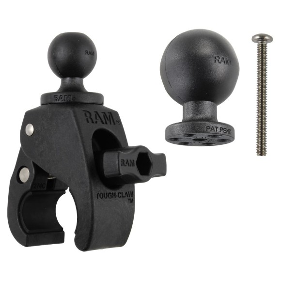 RAM Small Tough-Claw  con bolas de goma de 1,5 "y 1" de diámetro