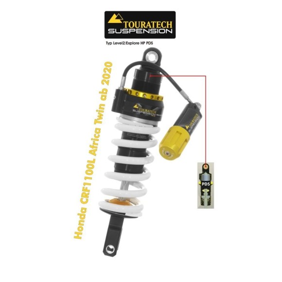 Tubo amortiguador Touratech Suspension para Honda CRF1100L desde 2020 tipo Explore HP/PDS