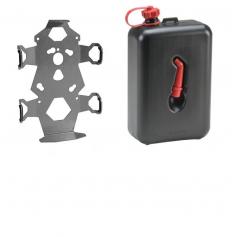 ZEGA Pro2 conjunto de soporte para accesorios, placa de adaptación del bidón de aceite con bidón de reserva Touratech 2 litros